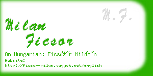 milan ficsor business card